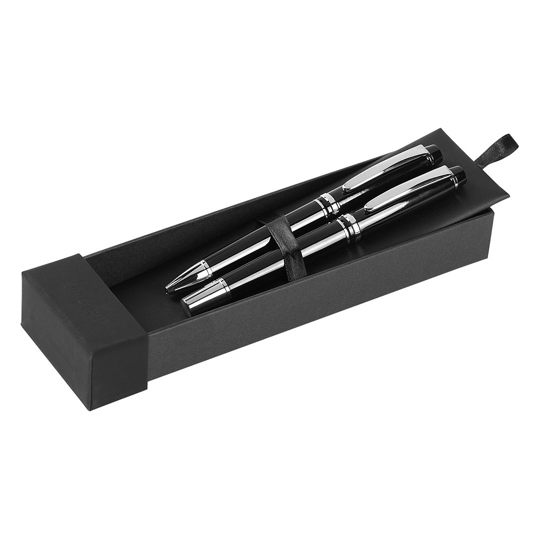 Metal ball pen and roller pen set