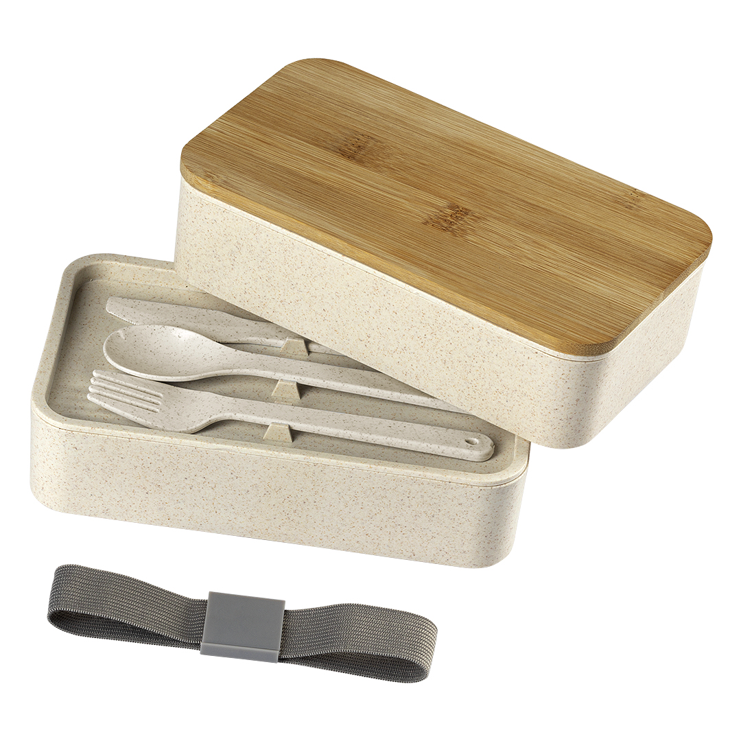 Lunch box with cutlery set, 2 x 500 ml