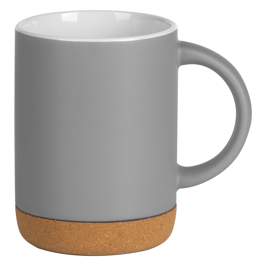 Stoneware mug with cork bottom, 280 ml