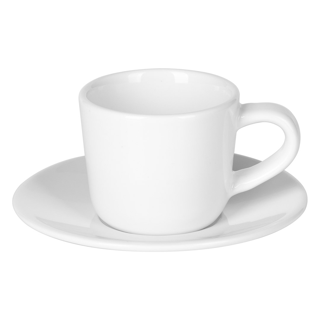 Fine stoneware espresso cup and saucer, 100 ml