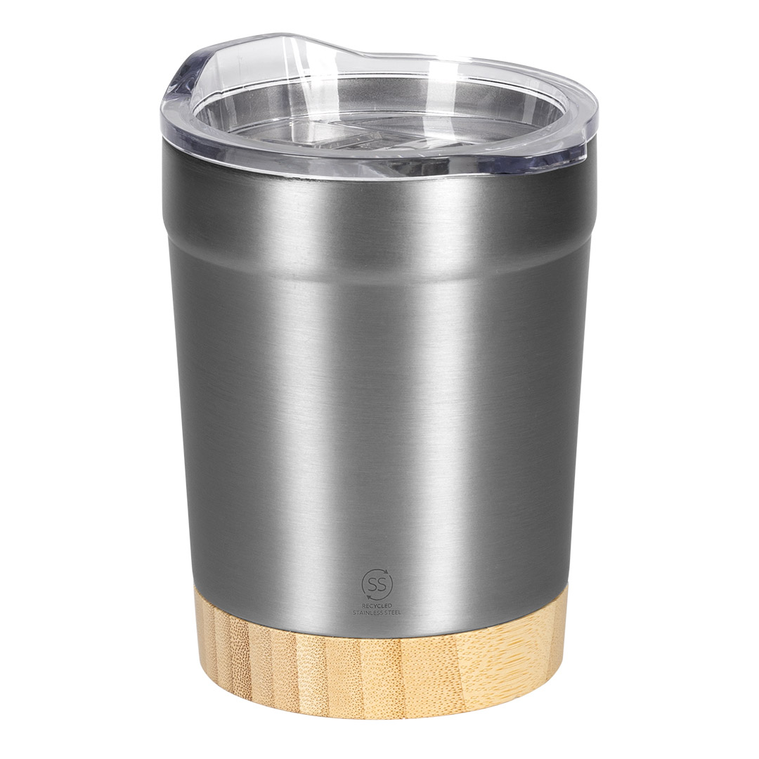 Vacuum insulated mug with bamboo bottom, 300 ml